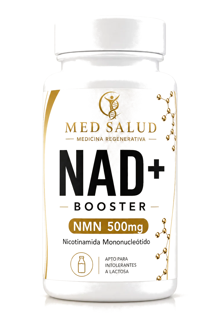 Frasco del NAD+ Booster de MedSalud con NMN 500 mg